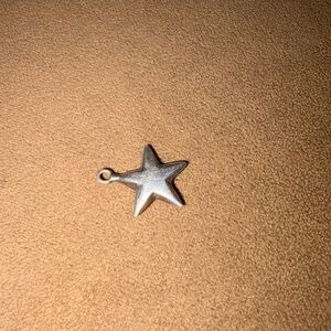 3D Silver Star Pendant Charm